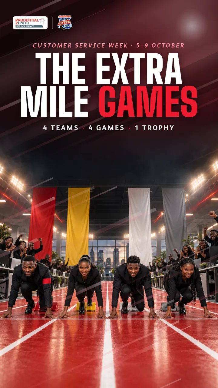 The Extra Mile Games key visual: four teams, four games, one trophy